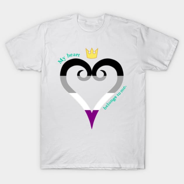 Ace Pride Heart T-Shirt by The Curio Art Shop